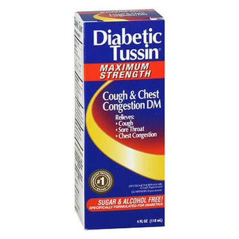 Diabetic Tussin, Maximum Strength Cough And Chest Congestion Dm Liquid Berry, 4 Oz Diabetic Tussin