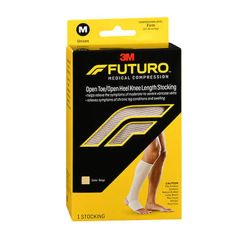 Futuro, Medical Compression Open Toe Open Heel Knee Length Stocking Firm Medium Beige, 1 Pair Futuro