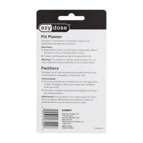Ezy Dose, Pill Planner Weekly And Portable, 1 Each Ezy Dose