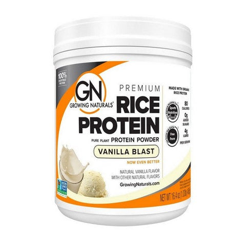 Growing Naturals, Organic Rice Protein Powder Vanilla Blast, Vanilla Blast 16.4 oz Growing Naturals