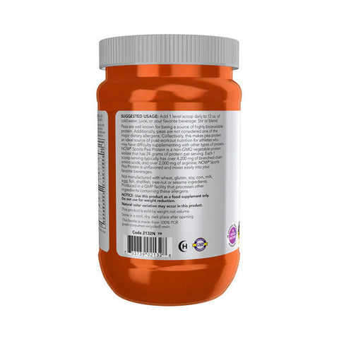 Now Foods, Pea Protein Natural Unflavored, 12 oz Now Foods