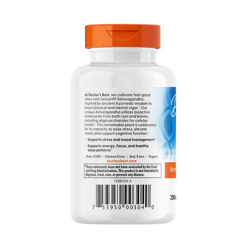 Doctors Best, Ashwagandha, 250 Mg, 60 Veggie Caps Doctors Best