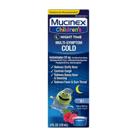 Mucinex, Children'S Night Time Multi-Symptom Cold Liquid, 4 Oz