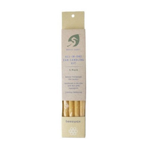 White Egret, Therapeutic All In One Ear Candling Kit Beeswax, 4 Count