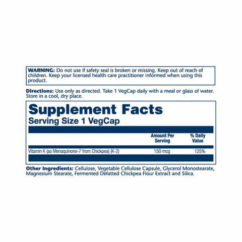 Solaray, Triple Strength Vitamin K-2 Menaquinone-7, 150 mcg, 30 Caps Solaray