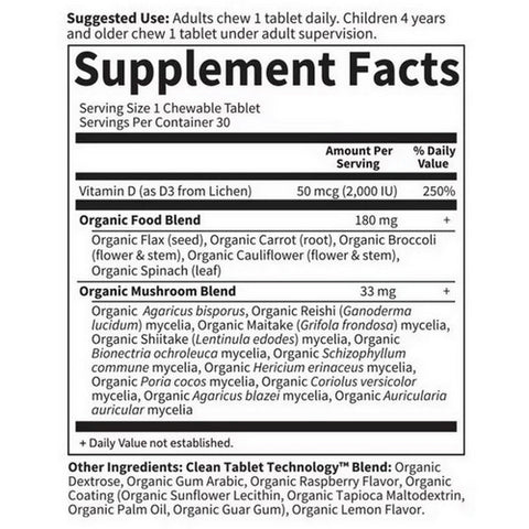 Garden of Life, Vegan D3, 2,000 IU, Raspberry-Lemon 30 Chews Garden of Life