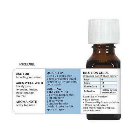 Aura Cacia, 100% Pure Essential Oil Peppermint, 0.5 Oz Aura Cacia