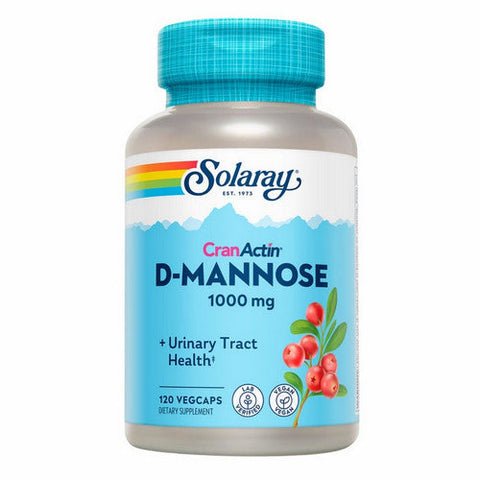 Solaray, D-Mannose with CranActin, 1000 mg, 120 Veg Caps Solaray