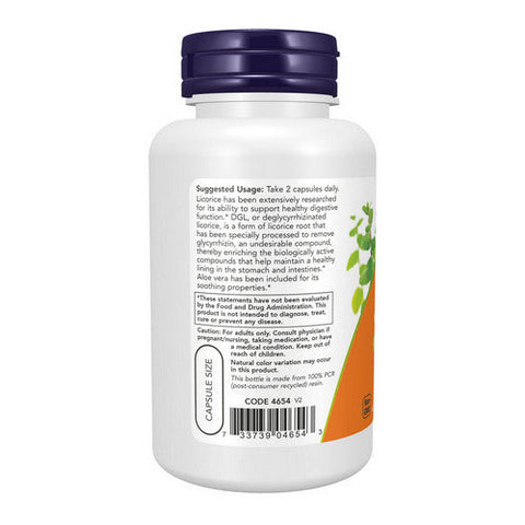 Now Foods, DGL With Aloe Vera, 100 Veg Caps Now Foods