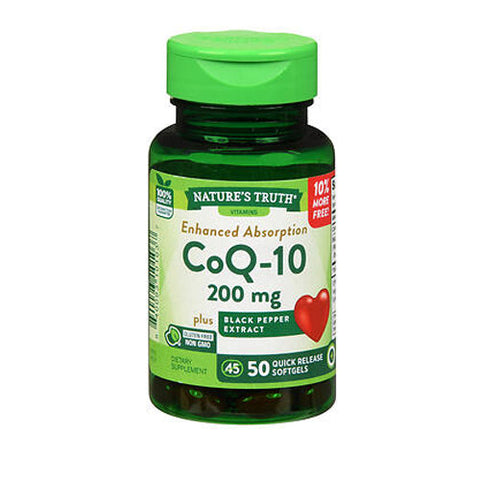 Nature's Truth, Enhanced Absorption CoQ-10 plus Black Pepper Extract, 200 Mg, 50 Caps Nature's Truth