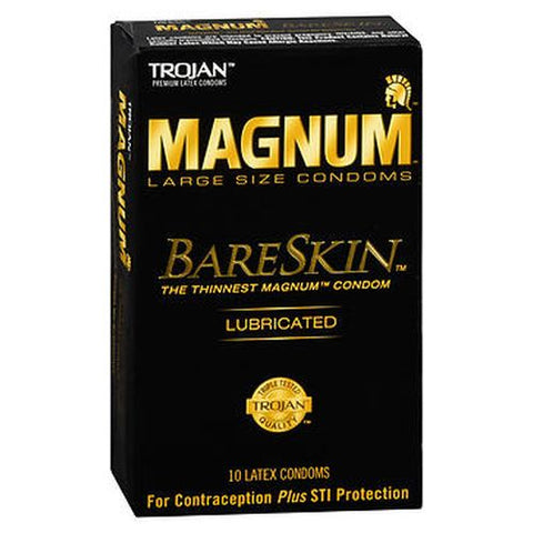 Magnum Bareskin Lubricated Latex Condoms 10 Each by Trojan