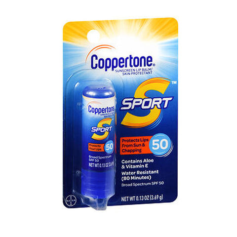 Coppertone, Sport Sunscreen Lip Balm/Skin Protectant SPF 50, 0.13 Oz Coppertone