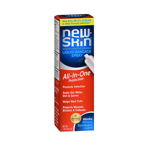 New-Skin, Benzethonium Chloride 0.2% First Aid Antiseptic Liquid Bandage Spray, 1 Oz New-Skin