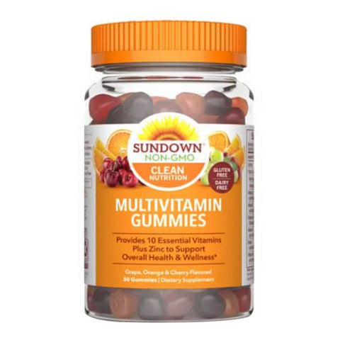Sundown Naturals, Sundown Naturals Adult Multivitamin with Vitamin D3 Gummies Orange - Cherry and Grape Flavored, 50 Each Sundown Naturals