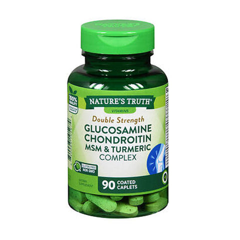 Nature's Truth, Glucosamine Chondroitin Msm & Turmeric Complex Coated Caplets Double Strength, 90 Tabs Nature's Truth
