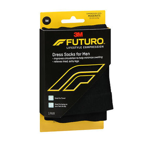 Futuro, Lifestyle Compression Dress Socks For Men Moderate Medium Black, 1 Each Futuro