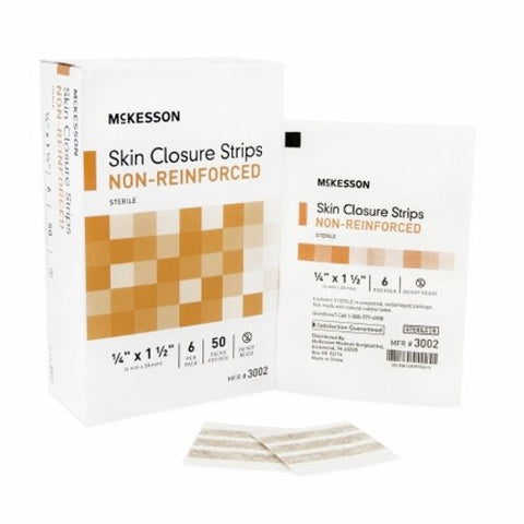 McKesson, Skin Closure Strip McKesson 1/4 X 1-1/2 Inch Nonwoven Material Flexible Strip Tan, Case Of 4 McKesson