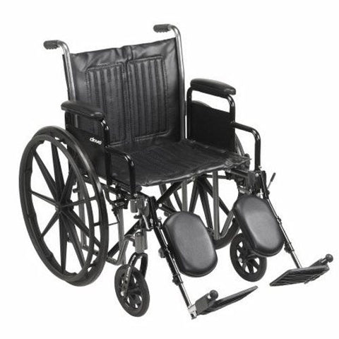McKesson, Wheelchair Dual Axle Desk Length Arm Swing-Away Elevating Legrest Black 20 Inch Seat Width Adult, Count of 1 McKesson