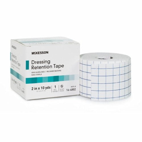 McKesson, Water Resistant Dressing Retention Tape with Liner White 2 Inch X 10 Yard 16-4802, Box Of 1 McKesson