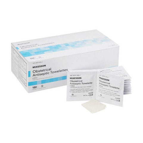 McKesson, Obstetrical Wipe McKesson Individual Packet BZK (Benzalkonium Chloride) Clean Scent 100 Count, Case Of 10 McKesson