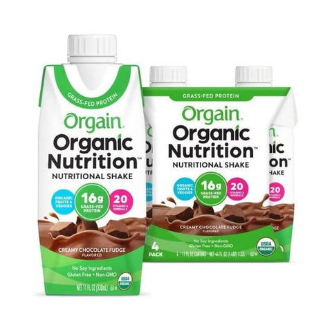 Orgain, Organic Nutritional Shake Creamy Chocolate Fudge Flavor Liquid Oral Supplement, Case Of 3 Orgain