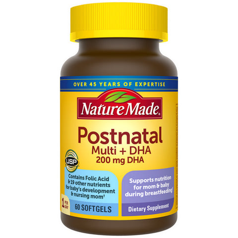Post Natal Multi + DHA 60 Soft gels by Nature Made