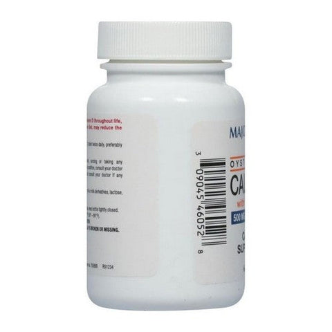 Major Pharmaceuticals, Oyster Shell Calcium with Vitamin D3, 500 Mg, 60 Tabs Major Pharmaceuticals