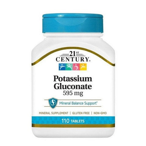 21st Century, Potassium Gluconate, 595 Mg, 110 Tabs 21st Century