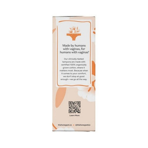 The Honey Pot, Regular 100% Organically Grown Cotton BPA Free Plastic Applicator Tampons, 18 Count
