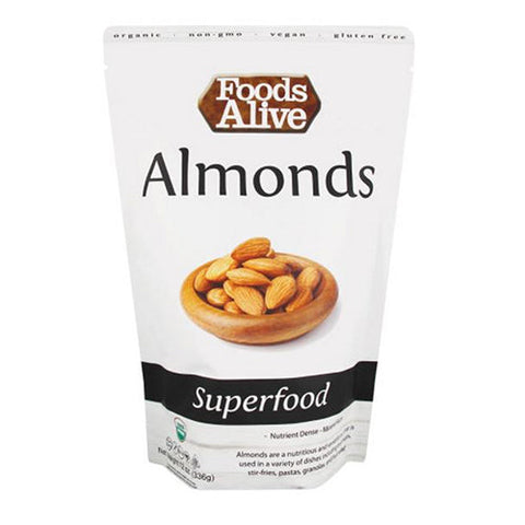 Foods Alive, Organic Almonds, 12 Oz Foods Alive