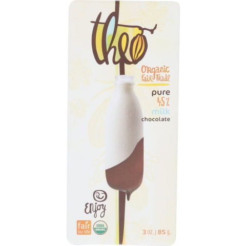 Theo Chocolate, Organic Milk Chocolate Bar Unflavored, 3 Oz(Case Of 12) Theo Chocolate