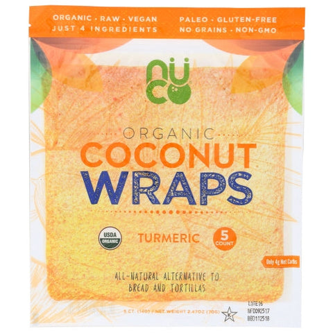Nuco, Wrap Ccnut Turmeric Org, 2.47 Oz(Case Of 12) Nuco