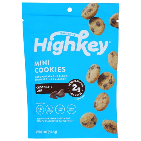 High Key Snacks, Cookies Chocolate Chip, 2 Oz(Case Of 6) High Key Snacks