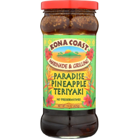 Sauce Teriyaki Pardse Pnapple Case of 6 X 15 Oz by Kona Coast