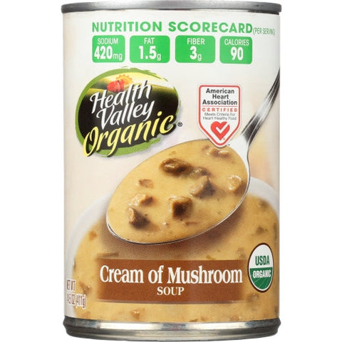 Health Valley, Soup Crm Of Mushroom, Case of 12 X 14.5 Oz Health Valley