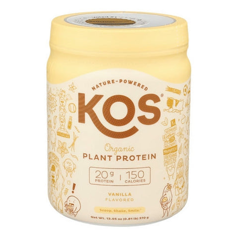 Kos, Organic Plant Protein Powder, Vanilla 13.05 Oz Kos