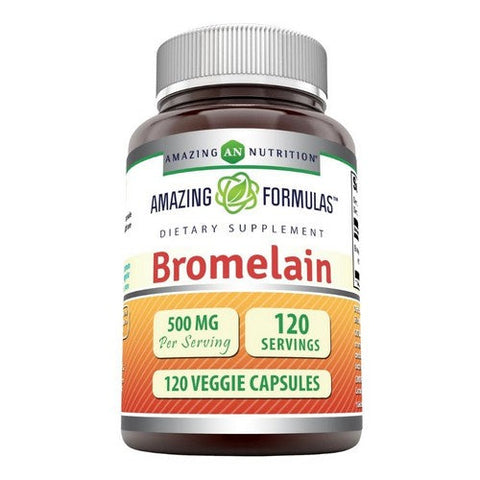 Amazing Nutrition, Amazing Formulas Bromelain, 500 mg - 2400 GDU, 120 Veg Caps Amazing Nutrition