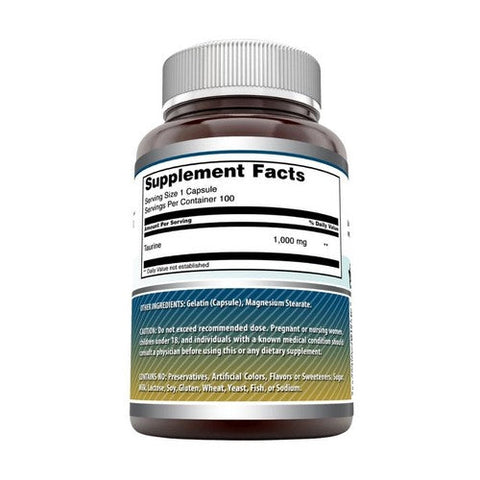 Amazing Nutrition, Amazing Formulas Taurine, 1000 mg, 100 Caps Amazing Nutrition