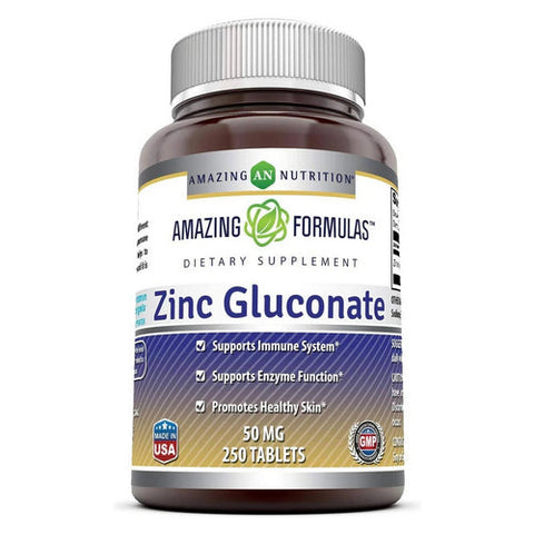 Amazing Nutrition, Amazing Formulas Zinc Gluconate, 50 mg, 250 Tabs Amazing Nutrition