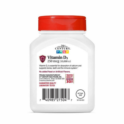 21st Century, Vitamin D3, 250 Mcg, 110 Tabs 21st Century