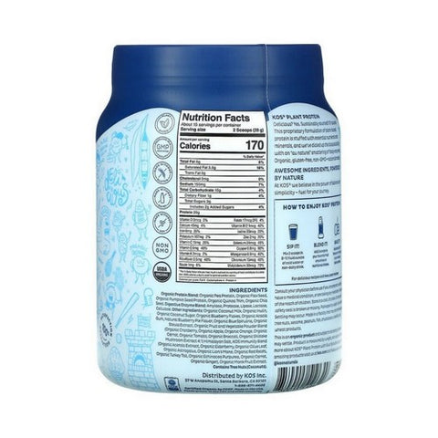 Kos, Organic Superfood Protein Powder Blueberry Muffin, 20.6 Oz