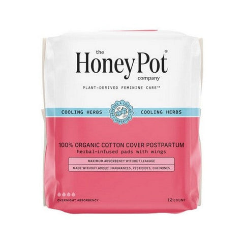 The Honey Pot, Organic Top Sheet Postpartum Herbal Pads, 12 Count The Honey Pot