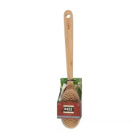 Bass Brushes, Body Care Body Brush 81 Dark Bamboo Oval Style With Natural Bristles, 1 Count
