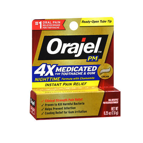Orajel, PM Medicated Cream For Toothache & Gum, 0.25 Oz Orajel