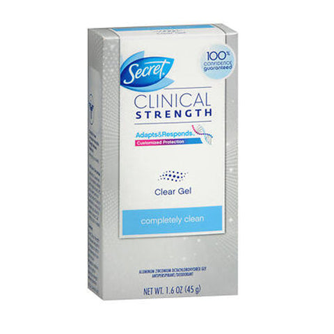 Secret, Clinical Strength Antiperspirant Clear Gel Completely Clean, 1.6 Oz Secret