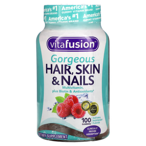 Natural Gorgeous Hair, Skin & Nails 100 Gummies by Vitafusion