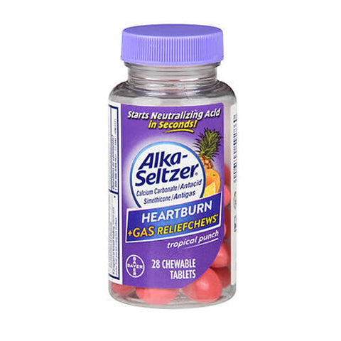Alka-Seltzer, Heartburn + Gas Relief Chews Tropical Punch, 28 Chews Alka-Seltzer