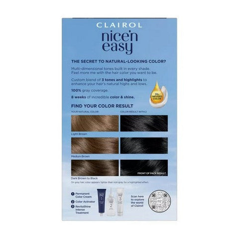 Clairol Nice N Easy, Nice 'N Easy Permanent Hair Color 2 Black, 1 Count Clairol Nice N Easy