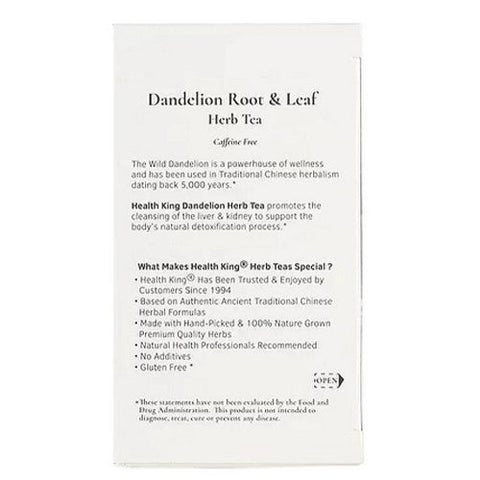 Health King, Dandelion Root And Leaf Herb Tea, 20 Bags Health King