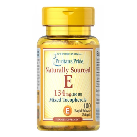 Puritan's Pride, Vitamin E-200 IU Mixed Tocopherols Natural, 100 Softgels Puritan's Pride